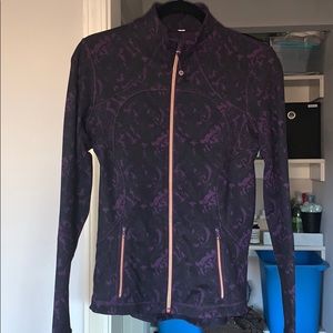 Lululemon Purple Floral/Rose Gold Track Jacket